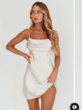Satin Cowl Neck Mini Dress